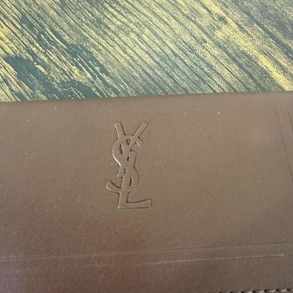 Yves Saint Laurent YSL 4 Ring Logo Brown Leather Key Holder Case Authenticated - Picture 5 of 9